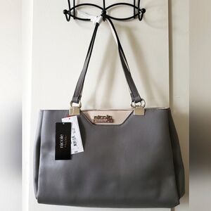 Nicole by Nicole Miller Gray and Cream Tote Bag